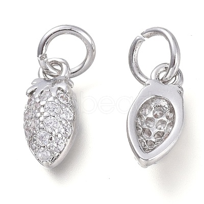 Brass Micro Pave Clear Cubic Zirconia Pendants X-KK-P188-R01-P-1