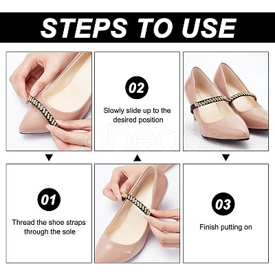 4 Pairs 4 Colors Anti-Loose Shoe Laces for High-Heeled Shoes DIY-CP0008-56-1