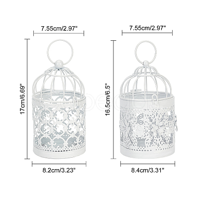 AHANDMAKER Metal Iron Birdcage Candle Holder AJEW-GA0002-27-1