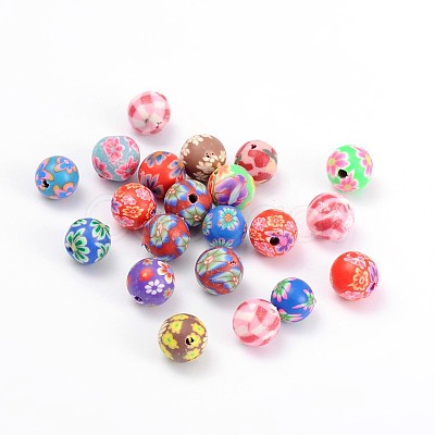 Handmade Polymer Clay Beads FM8mmY-1