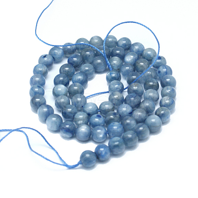 Natural Kyanite/Cyanite/Disthene Round Beads Strands G-N0150-05-6mm-1