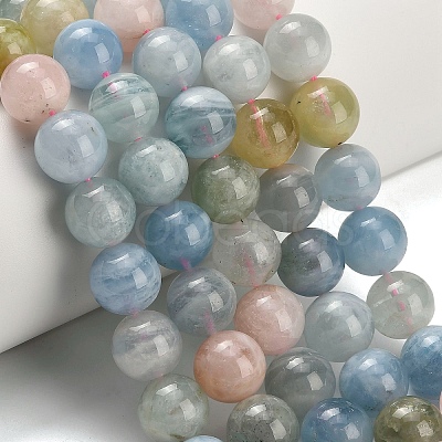 Natural Morganite Beads Strands G-H329-C10-10mm-AB-1