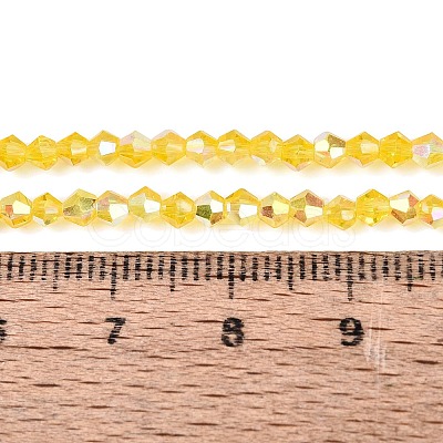 AB Color Plated Transparent Glass Beads Strands GLAA-G127-01M-1