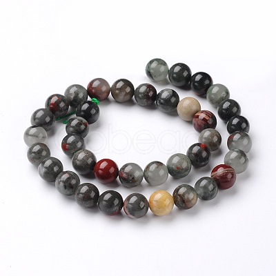 Natural African Bloodstone Beads Strands G-L383-06-4mm-1