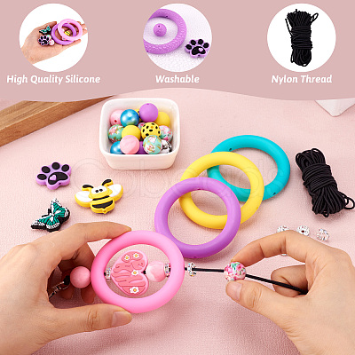 DIY Rings & Bees Silicone Pendant Decoration Making Kit DIY-TA0010-11-1