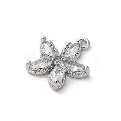 Brass Micro Pave Cubic Zirconia Charms KK-D371-04F-P-1
