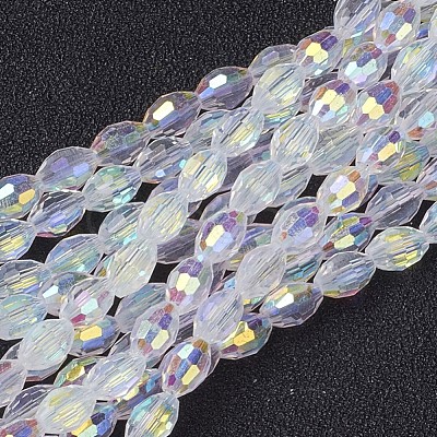 Electroplate Glass Beads Strands GC885Y-3-1