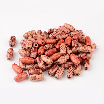 Printed Natural Wood Beads X-WOOD-R246-M-1