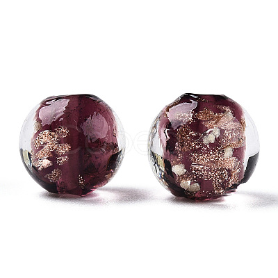 Luminous Handmade Gold Sand Lampwork Beads LAMP-N024-05A-1