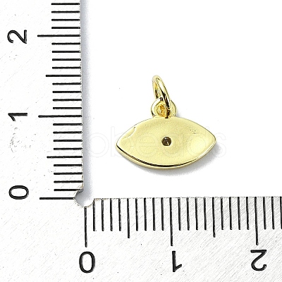 Eye Theme Brass Micro Pave Cubic Zirconia Charms KK-H475-58G-04-1