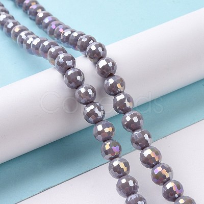 Electroplate Glass Beads Strands GLAA-E036-13-M-1