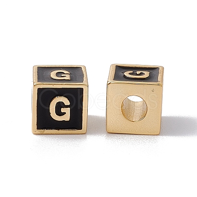 Rack Plating Brass Enamel Beads KK-B060-04G-01G-1