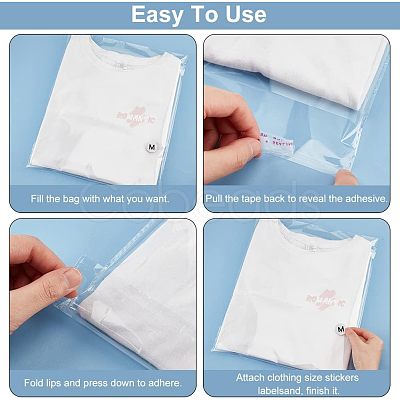 7 Rolls 7 Styles Paper Self-Adhesive Clothing Size Labels Sticker Rolls DIY-OC0004-34-1
