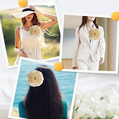 1Pc Flower Polyester Brooches JEWB-CN0001-08D-1