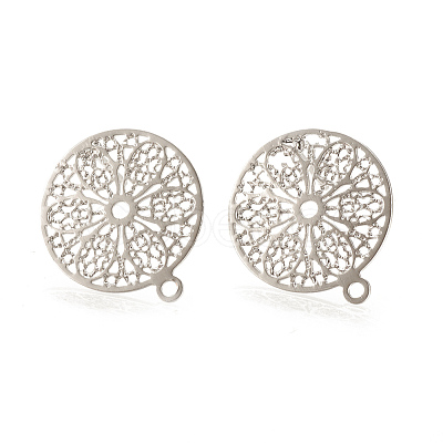 Brass Stud Earring Findings X-KK-S345-262-1