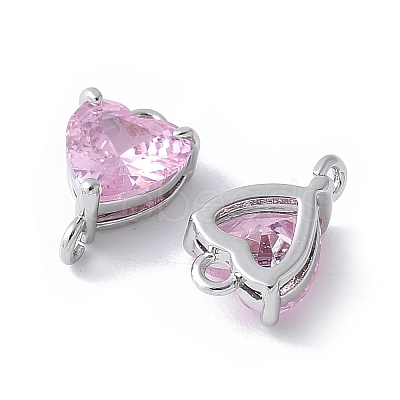Brass Pave Cubic Zirconia Connector Charms KK-F892-53P-10-1