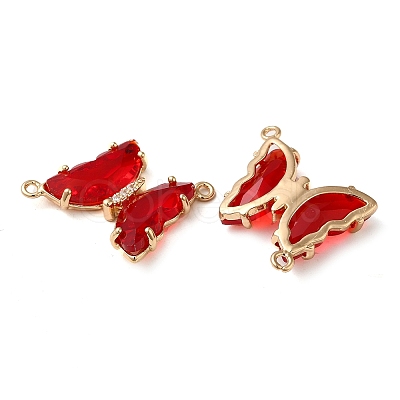 Brass Pave Faceted Glass Connector Charms FIND-Z020-04M-1