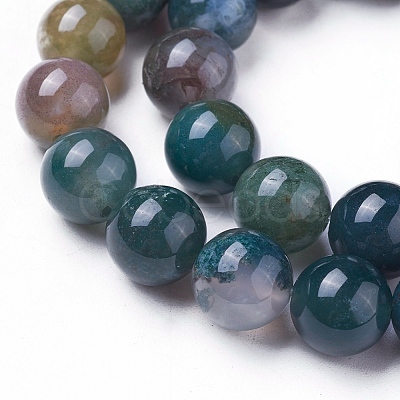 Natural Indian Agate Round Beads Strands G-N0120-06-10mm-1