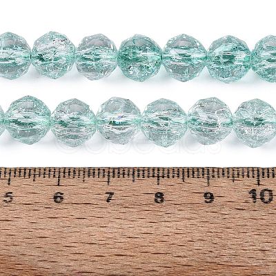 Crackle Transparent Glass Beads Strands GLAA-N063-10mm-06-1