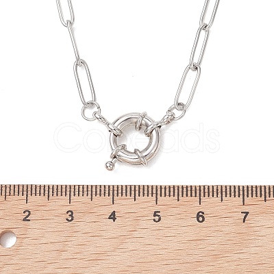 304 Stainless Steel Paperclip Chain Necklaces for Women NJEW-JN06034-02-1