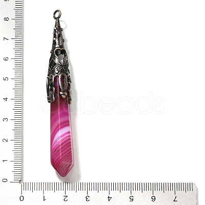 Natural Banded Agate(Dyed & Heated) Pointed Big Pendants G-P560-02R-18-1