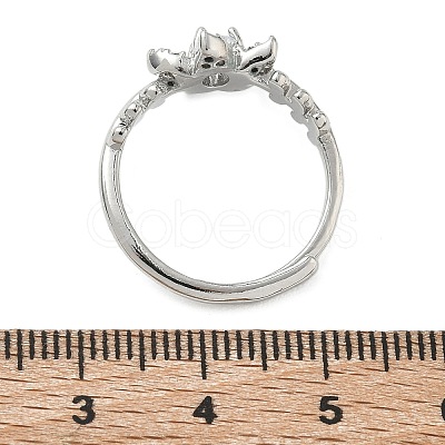 Brass Micro Pave Cubic Zirconia Finger Rings RJEW-C163-05P-1