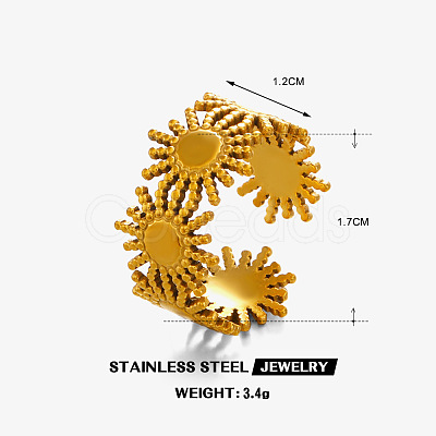 304 Stainless Steel Cuff Open Rings WG15ADB-01-1
