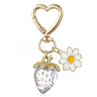 Acrylic Strawberry Pendant Decoration HJEW-SW00120-03-1