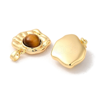 Natural Tiger Eye Pendants KK-M270-42G-1