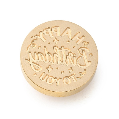 Golden Tone Wax Seal Brass Stamp Heads AJEW-U008-02G-16-1