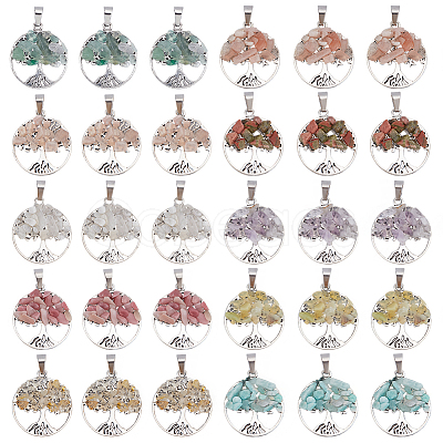 30Pcs 10 Styles Tibetan Style Alloy Pendants PALLOY-HY00062-1