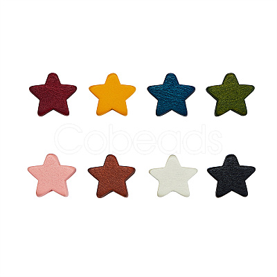 Painted Natural Wood Beads WOOD-CJ0001-12-1