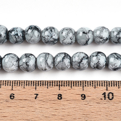 Baking Paint Glass Beads Strands DGLA-N003-8mm-A06-1