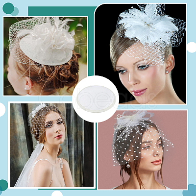 Satin Fabric with Polyester Flat Round Fascinator Hat Base for Millinery FIND-WH0173-320A-1