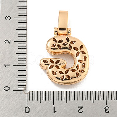 Brass Micro Pave Clear Cubic Zirconia Pendants KK-B099-01G-G-1