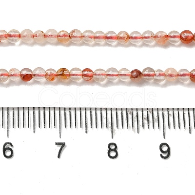 Natural Red Hematoid Quartz/Ferruginous Quartz Beads Strands G-B090-A10-02-1