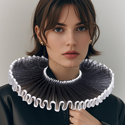 Detachable Lady's Gauze Fake Collar AJEW-WH20042-91A-1
