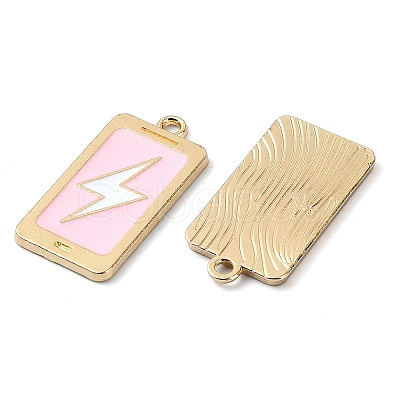 Rack Plating Alloy Enamel Pendants PALLOY-F308-09G-02-1