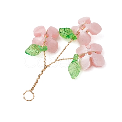 Plastic with Acrylic & Copper Wire Pendants PALLOY-JF03601-05-1
