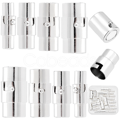 32Sets 4 Style Brass Locking Tube Magnetic Clasps KK-SC0002-88S-1