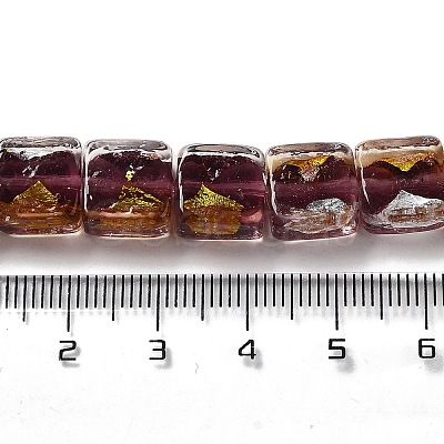 Handmade Gold Foil and Silver Foil Lampwork Beads FOIL-C001-01C-04-1