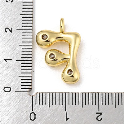 Rack Plating Brass Micro Pave Cubic Zirconia Pendants KK-A200-24G-F-1
