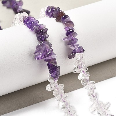 Natural Quartz Crystal & Amethyst Beads Strands G-L610-A27-01-1