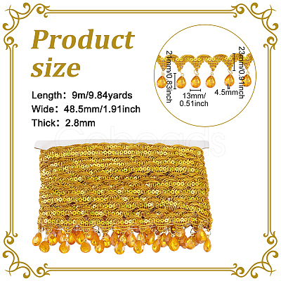 Polyester Tassel Lace Ribbon OCOR-WH0079-75F-1