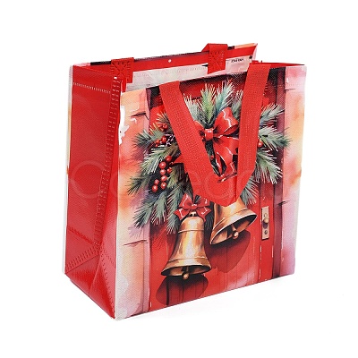 Rectangle Christmas No Woven Fabric Printed Tote Bags ABAG-P015-03C-1