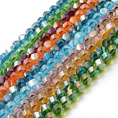 Electroplate Glass Beads Strands EGLA-R031-10mm-M-1