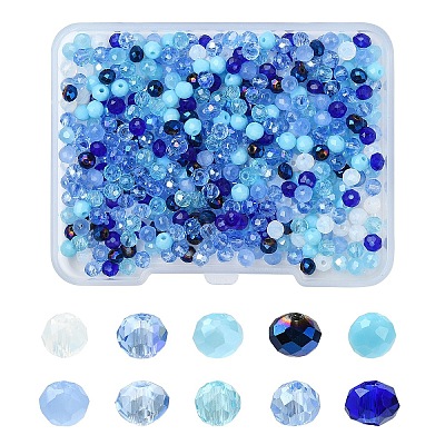 500Pcs 10 Styles Glass Beads Strands EGLA-YW0003-25-1