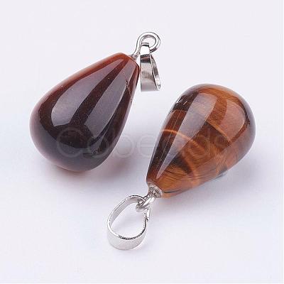 Natural Tiger Eye Pendants G-K187-04E-1