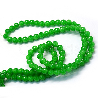Baking Paint Imitation Jade Glass Round Bead Strands X-DGLA-Q021-8mm-10-1