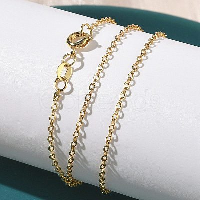2MM Brass Cable Chain Necklaces NJEW-G183-03G-01-1